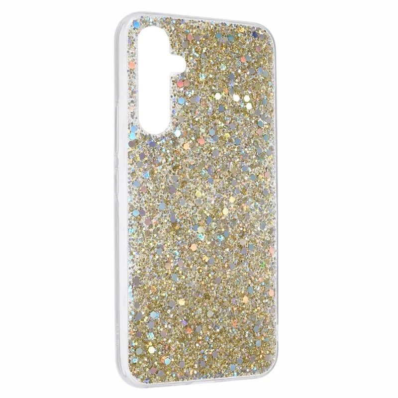 For Samsung Galaxy S25+ Case Shockproof Soft TPU Phone Cover Glittery Design - Gold