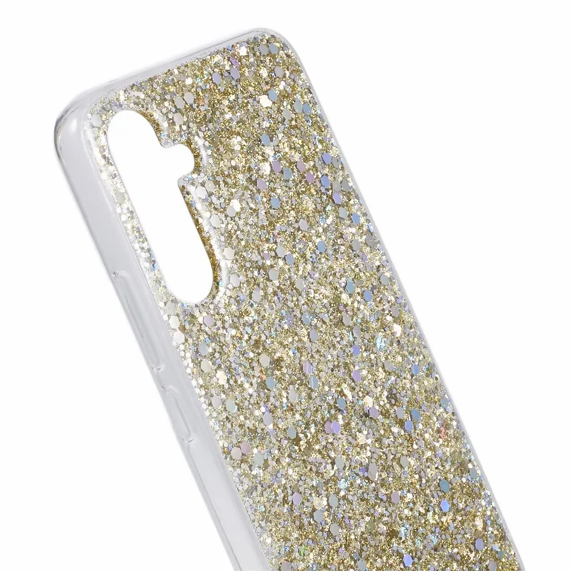 For Samsung Galaxy S25+ Case Shockproof Soft TPU Phone Cover Glittery Design - Gold
