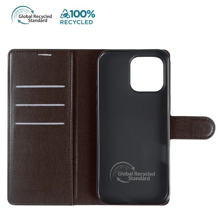 Étui support pour iPhone 13 Pro en matériaux biosourcés, éco-responsable, RPET fin avec porte-cartes - Rouge vin