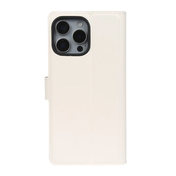 Handyhülle für iPhone 15 Pro mit Ständer, Bio-basiert, Öko-freundlich, RPET, Slim Leder-Handycover mit Kartenfach - Weiß