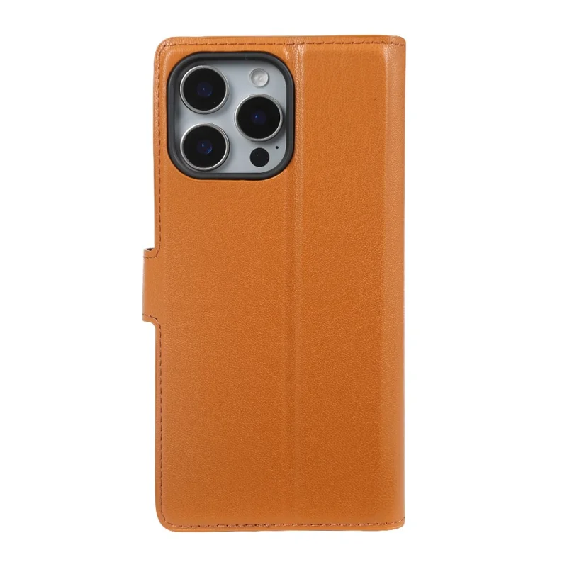 For iPhone 15 Pro Stand Case Biobased Eco-Friendly RPET RPVB Slim Phone Cover with Wallet - Orange