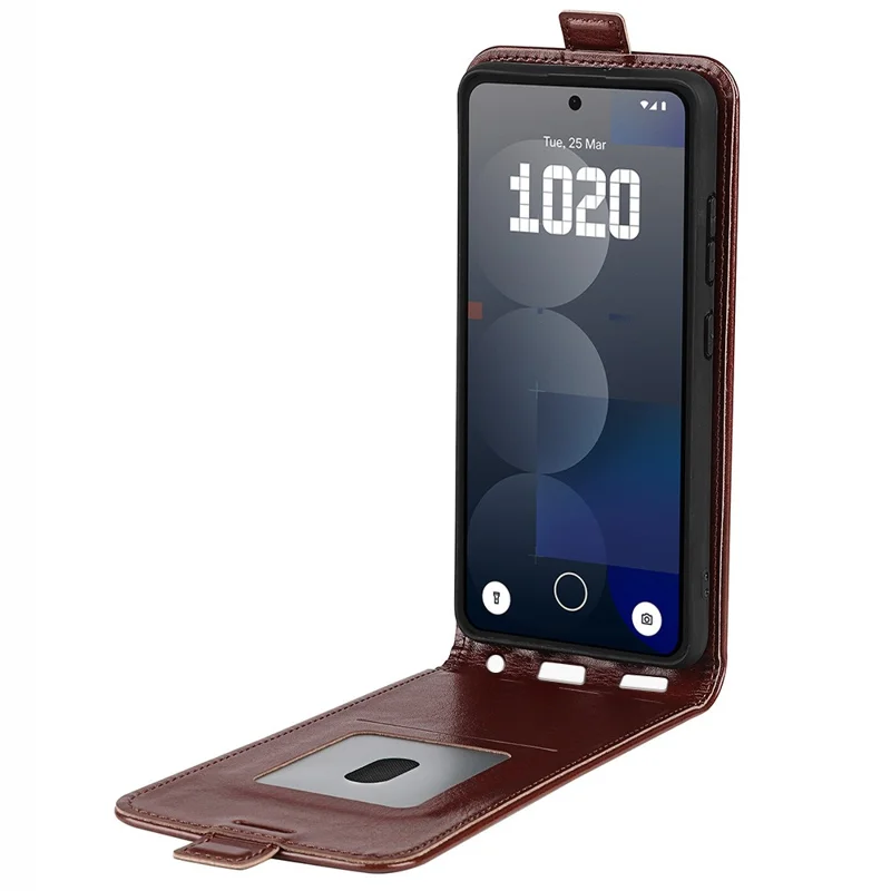 For Nothing Phone (3a) Pro Case with Card Slots Vertical Flip Leather Phone Cover - Brown