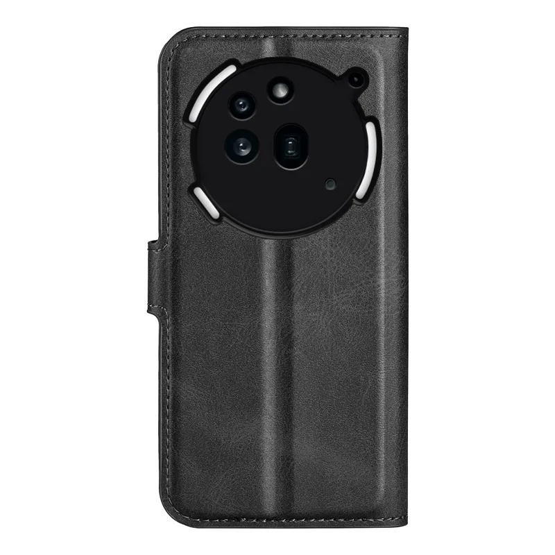 For Nothing Phone (3a) Pro Stand Case Anti-Scratch Calf Texture Leather Phone Cover - Black