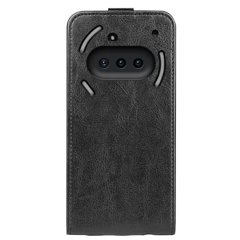 Cover per Nothing Phone (3a) con Slot per Carte Flip Verticale in Pelle - Nero