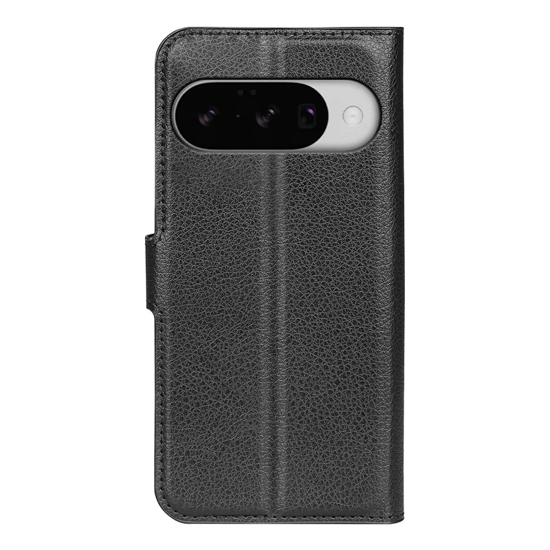 For Google Pixel 10 Case Litchi Texture Shockproof Leather Wallet Phone Cover - Black