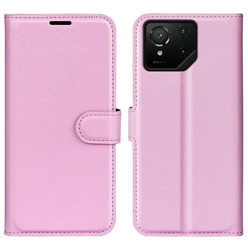 For Asus ROG Phone 9 Pro 5G Case Litchi Texture Shockproof Leather Wallet Phone Cover - Pink