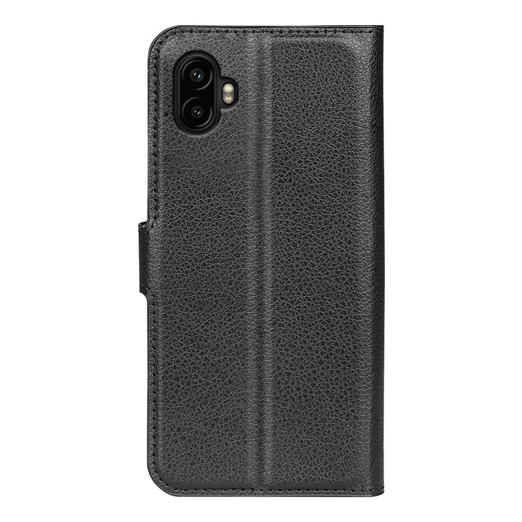 Für Samsung Galaxy XCover7 Pro Hülle Litschi-Textur Stoßfeste Lederbrieftasche Handyhülle - Schwarz