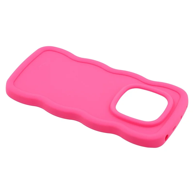 For Xiaomi Redmi Note 14 Pro 4G Case TPU Protective Phone Cover Unique Curly Wave Frame - Rose