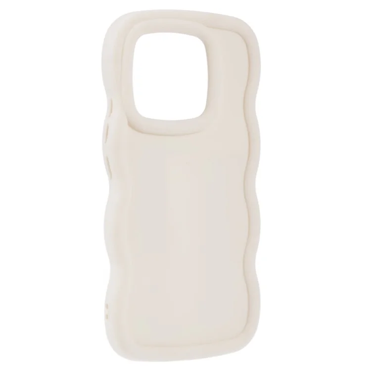 For Xiaomi Redmi Note 14 4G (163.25mm) Case TPU Protective Phone Cover Unique Curly Wave Frame - White