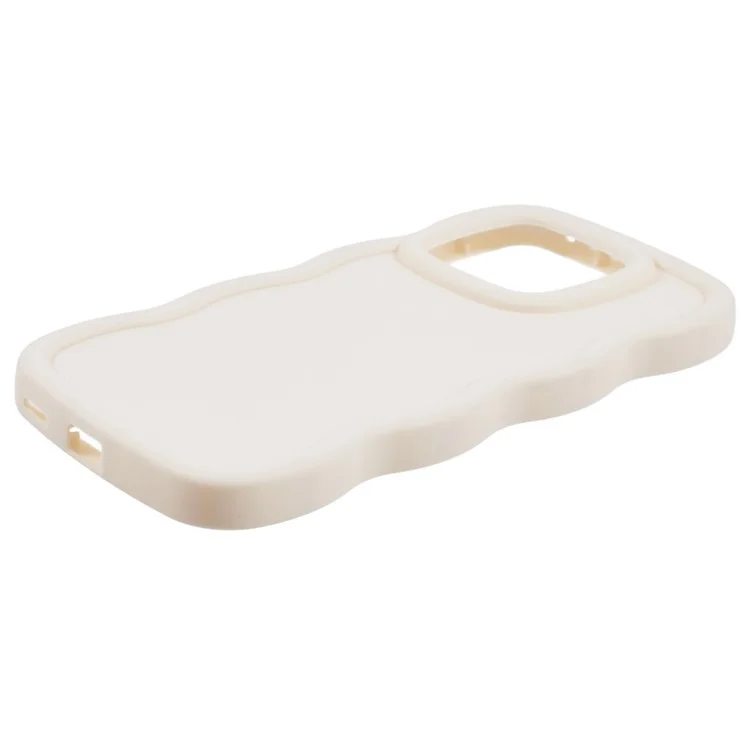 For Xiaomi Redmi Note 14 4G (163.25mm) Case TPU Protective Phone Cover Unique Curly Wave Frame - White