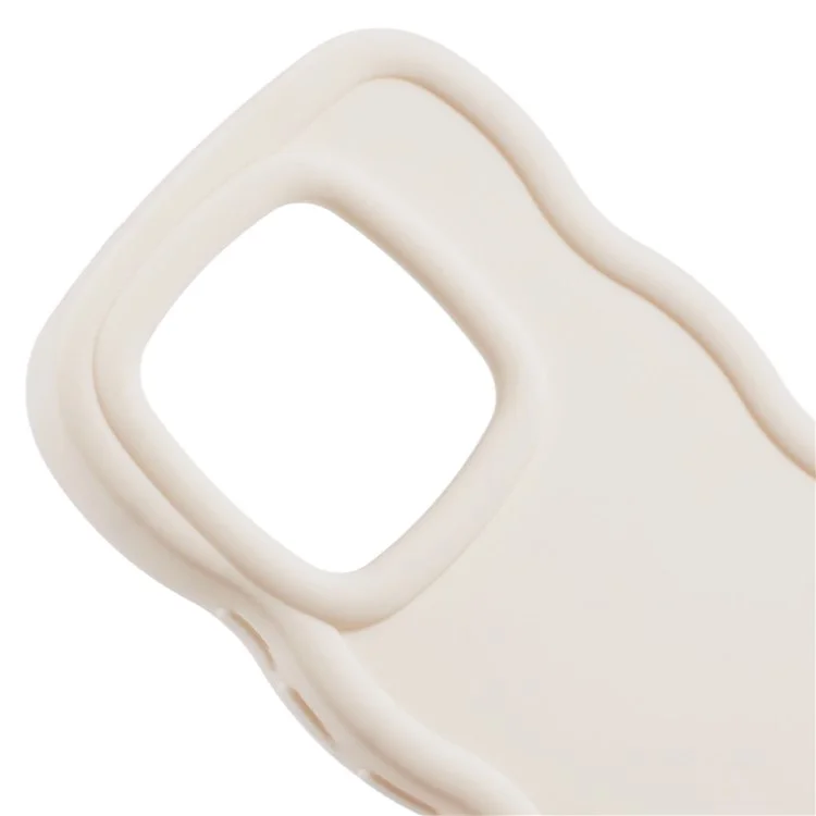 For Xiaomi Redmi Note 14 4G (163.25mm) Case TPU Protective Phone Cover Unique Curly Wave Frame - White