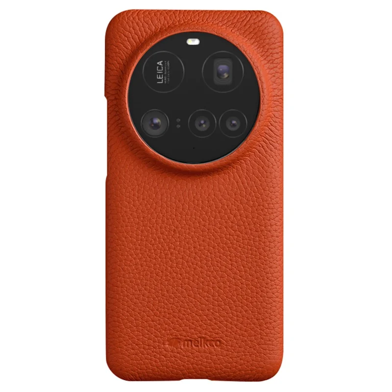 MELKCO For Xiaomi 15 Ultra Magnetic Case Genuine Cow Leather + PC Back Cover - Orange