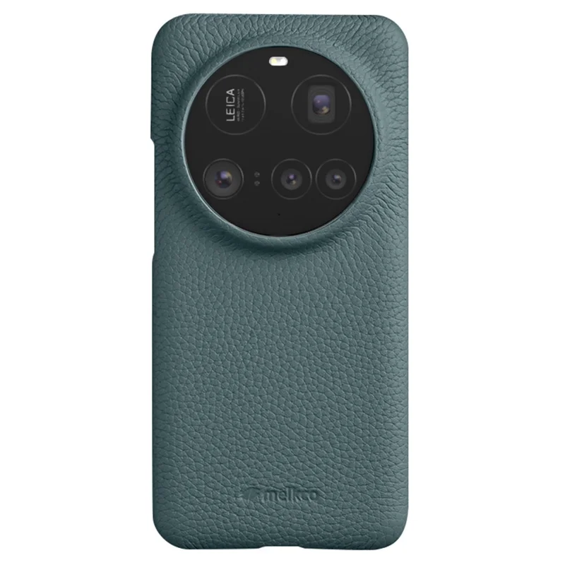 MELKCO For Xiaomi 15 Ultra Case Genuine Cow Leather PC Phone Cover Magnetic Case - Blue