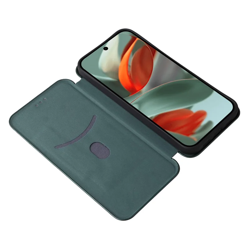 For Google Pixel 10 Pro XL Case Carbon Fiber Texture Drop-Proof PU Leather Phone Cover - Green