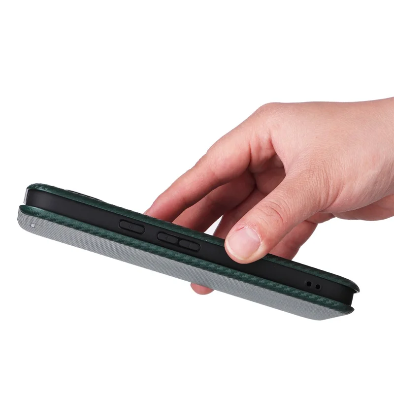 For Google Pixel 10 Pro XL Case Carbon Fiber Texture Drop-Proof PU Leather Phone Cover - Green