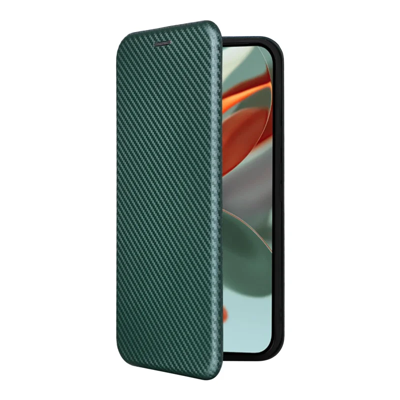 For Google Pixel 10 Pro XL Case Carbon Fiber Texture Drop-Proof PU Leather Phone Cover - Green