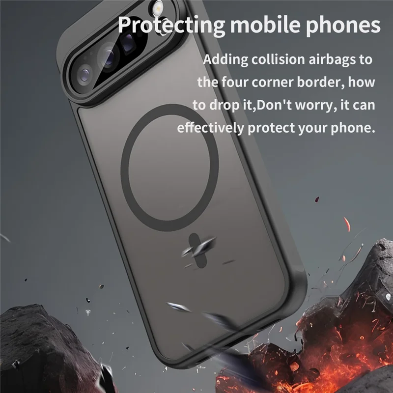 For Google Pixel 10 Pro XL Case Compatible with MagSafe Anti Drop PC + TPU Phone Cover - Black
