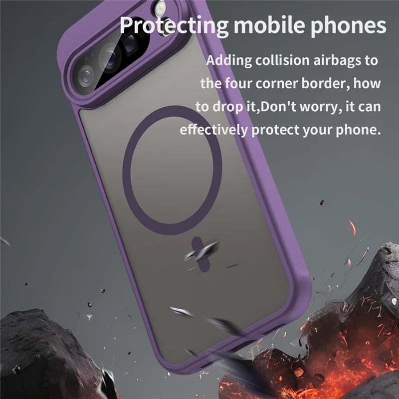 For Google Pixel 10 Pro XL Magnetic Case Anti Drop PC + TPU Phone Cover - Purple