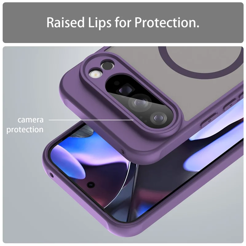 For Google Pixel 10 Pro XL Magnetic Case Anti Drop PC + TPU Phone Cover - Purple