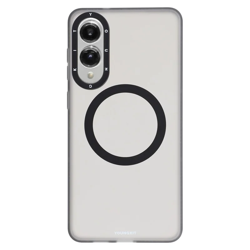 YOUNGKIT For Samsung Galaxy S25 Edge Matte Magnetic Case PET TPU Phone Cover - Transparent Black