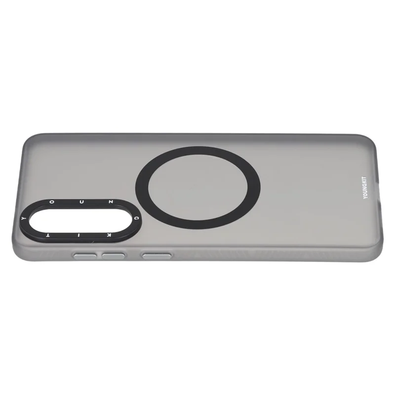 YOUNGKIT For Samsung Galaxy S25 Edge Matte Magnetic Case PET TPU Phone Cover - Transparent Black