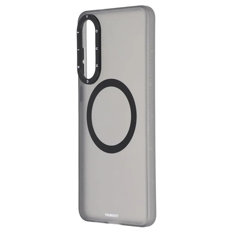 YOUNGKIT For Samsung Galaxy S25 Edge Matte Magnetic Case PET TPU Phone Cover - Transparent Black