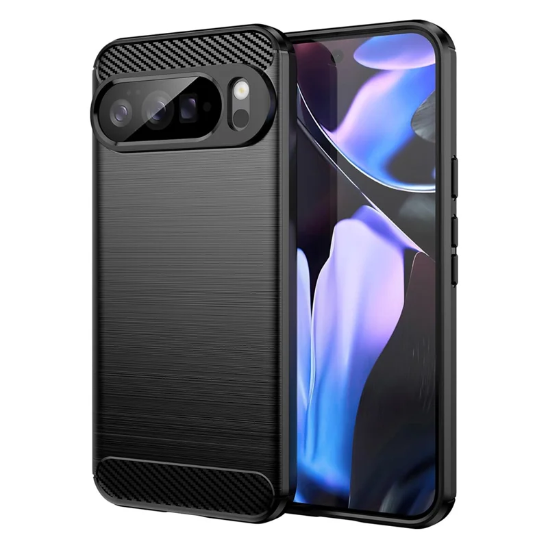 For Google Pixel 10 Pro XL Case Protective Phone Cover Carbon Fiber Texture Brushed - Black