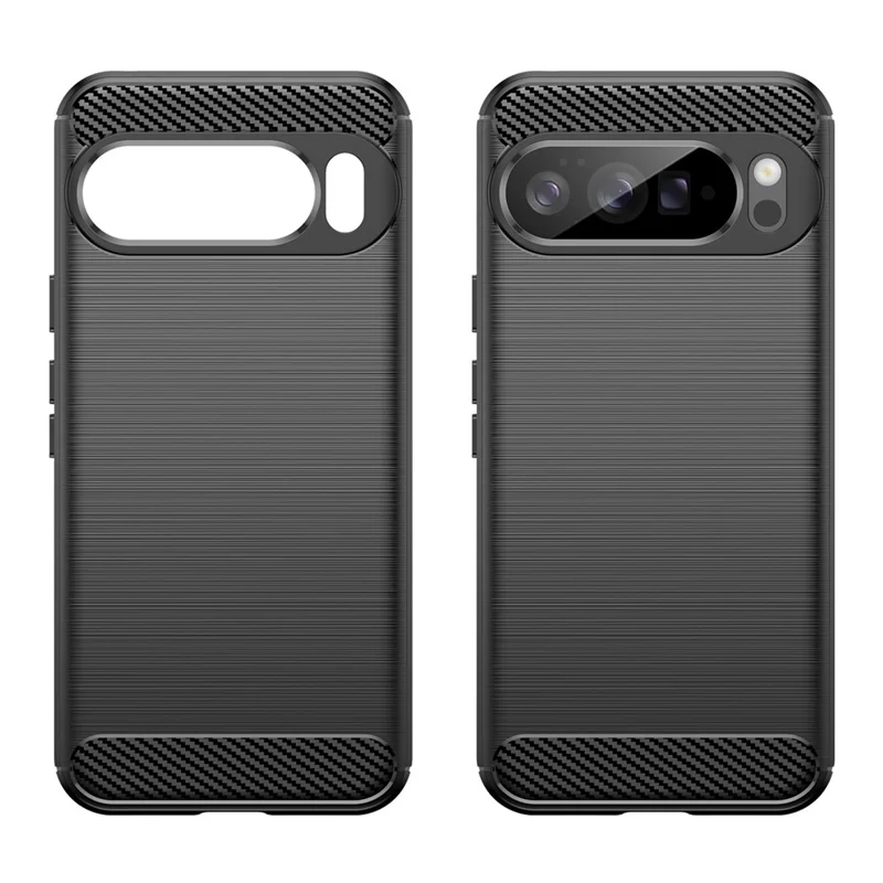 For Google Pixel 10 Pro XL Case Protective Phone Cover Carbon Fiber Texture Brushed - Black