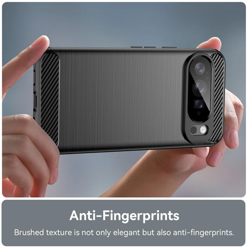 For Google Pixel 10 Pro XL Case Protective Phone Cover Carbon Fiber Texture Brushed - Black