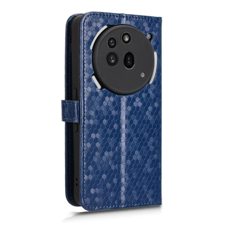 For Nothing Phone (3a) Pro Wallet Case Dot Pattern Imprint PU Leather Phone Cover - Dark Blue