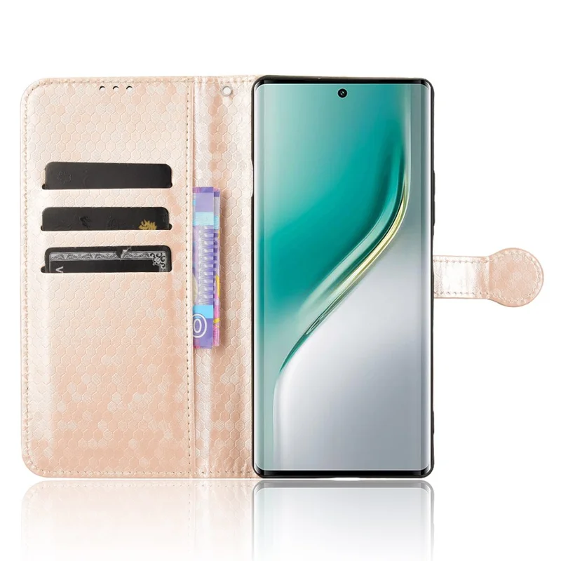 Wallet Case for TECNO Camon 40 4G / 40 Pro 4G / 40 Pro 5G Dot Pattern Imprint PU Leather Phone Cover - Rose Gold