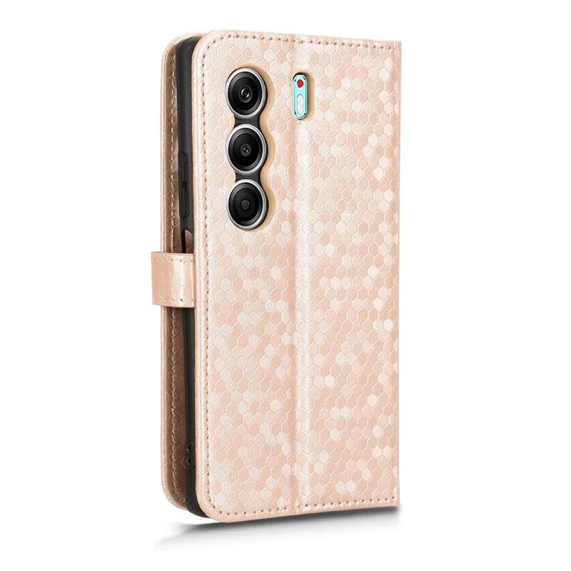 Wallet Case for TECNO Camon 40 4G / 40 Pro 4G / 40 Pro 5G Dot Pattern Imprint PU Leather Phone Cover - Rose Gold