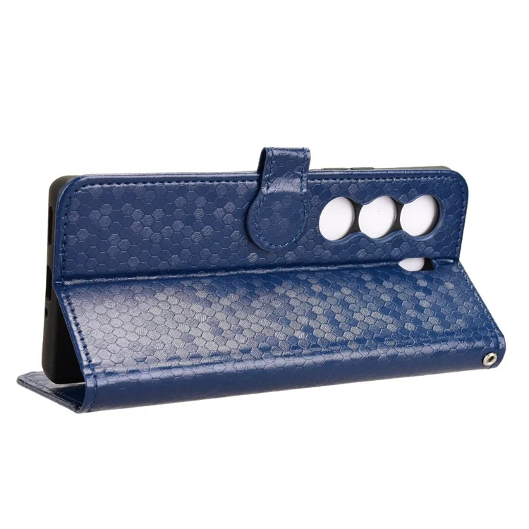 Wallet Case for TECNO Camon 40 4G / 40 Pro 4G / 40 Pro 5G Dot Pattern Imprint PU Leather Phone Cover - Dark Blue
