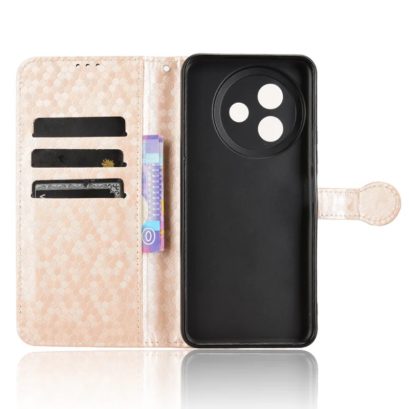 For vivo Y39 5G / Y300i 5G Wallet Case Dot Pattern Imprint PU Leather Phone Cover - Rose Gold