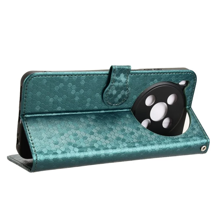 For ZTE Blade V70 Max Wallet Case Dot Pattern Imprint PU Leather Phone Cover - Green