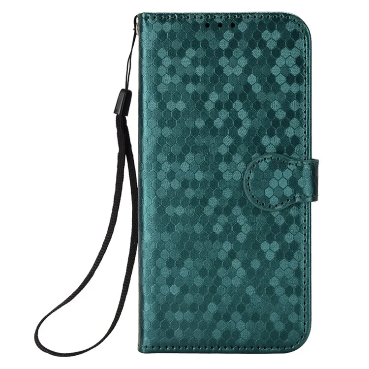 For ZTE Blade V70 Max Wallet Case Dot Pattern Imprint PU Leather Phone Cover - Green