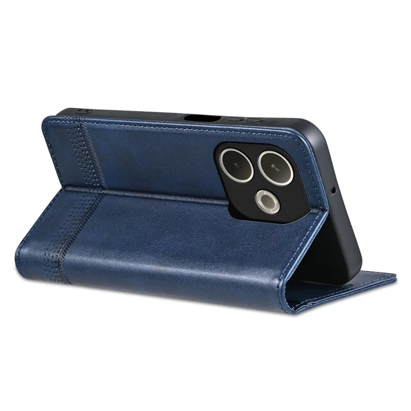 AZNS voor Oppo A5 Pro 4G (Global) / 5G (Global) / A5 Energy 5G (China) Hoesje Koeienhuidstructuur PU Leren Portemonnee Hoes - Blauw