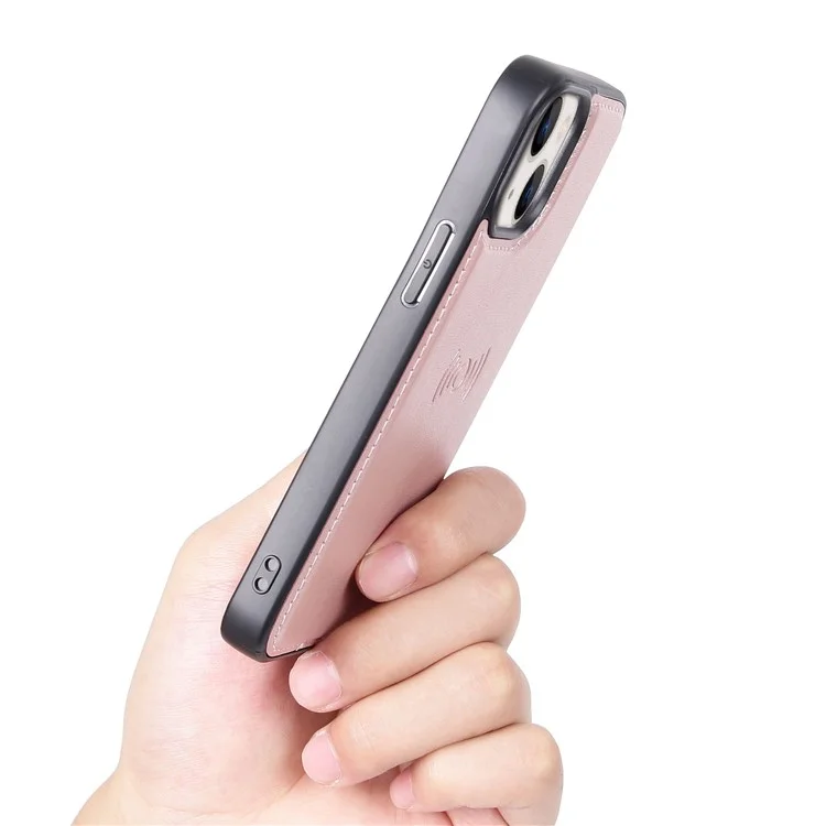 Serie Hanman Miro2 Per Iphone 13 Mini Mini 5,4 Pollici pe Copertura Pella Pella Pelle Pettura Magnetica Magnetic - Oro Rosa