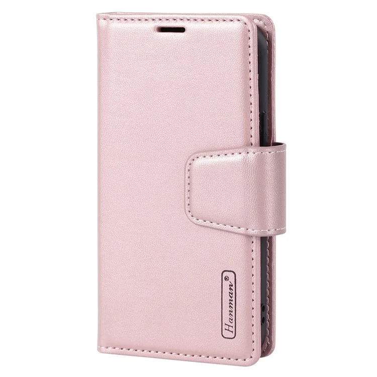 Serie Hanman Miro2 Per Iphone 13 Mini Mini 5,4 Pollici pe Copertura Pella Pella Pelle Pettura Magnetica Magnetic - Oro Rosa