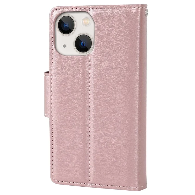 Serie Hanman Miro2 Per Iphone 13 Mini Mini 5,4 Pollici pe Copertura Pella Pella Pelle Pettura Magnetica Magnetic - Oro Rosa