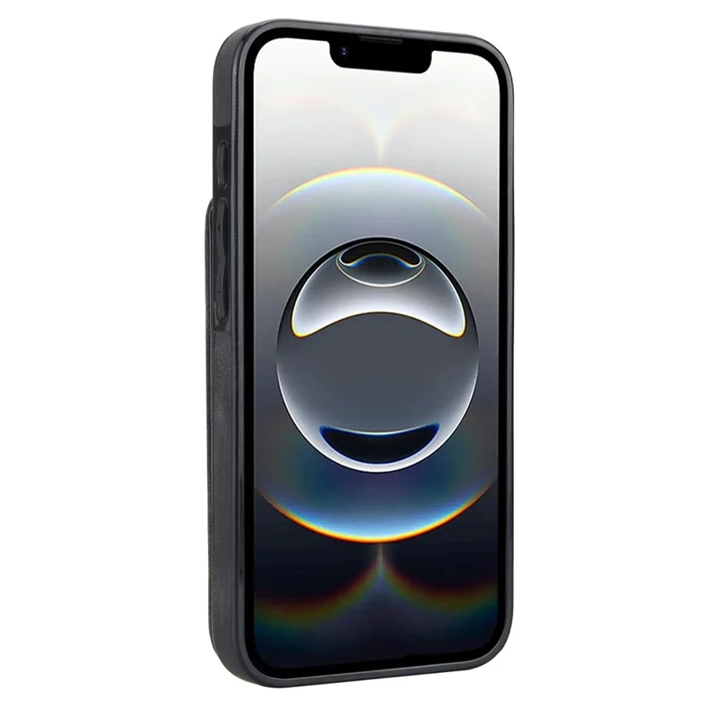For iPhone 16e Hoesje met Rits RFID-blokkering Retro Leren + TPU Telefoonhoes met Standaard - Zwart