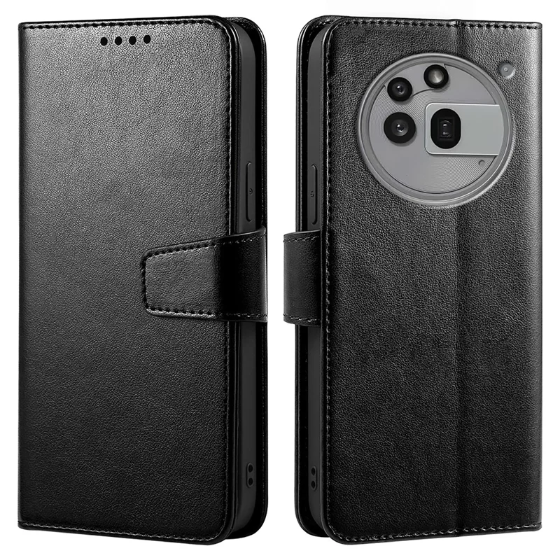 For Nothing Phone (3a) Pro Case Stand Card Holder Wallet Leather Phone Cover - Black