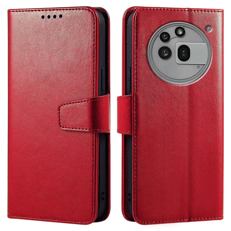 For Nothing Phone (3a) Pro Case Stand Card Holder Wallet Leather Phone Cover - Red