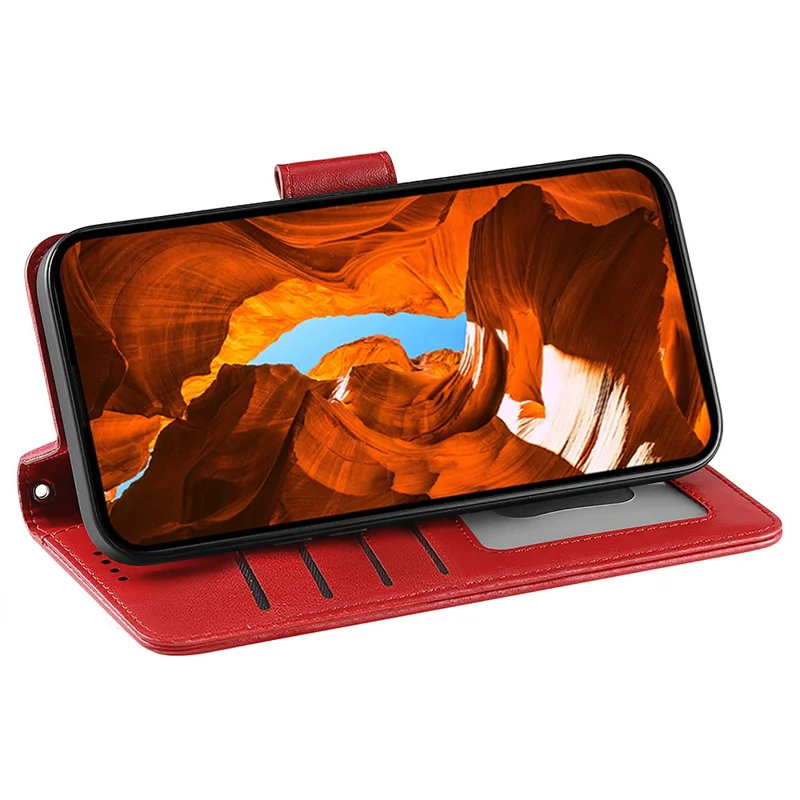 For Nothing Phone (3a) Pro Case Stand Card Holder Wallet Leather Phone Cover - Red