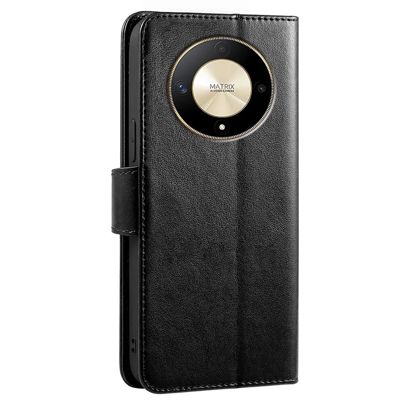 For Honor Magic6 Lite 5G / X9b 5G Case Stand Card Holder Wallet Leather Phone Cover - Black