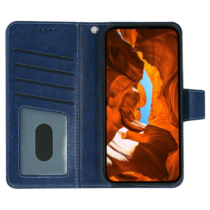 For Honor Magic6 Lite 5G / X9b 5G Case Stand Card Holder Wallet Leather Phone Cover - Blue