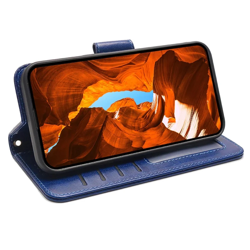 For Honor Magic6 Lite 5G / X9b 5G Case Stand Card Holder Wallet Leather Phone Cover - Blue
