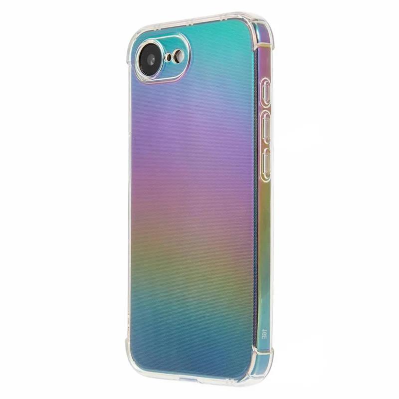 For iPhone 16e Protective Case TPU Clear Phone Cover with Gradient Paper Card