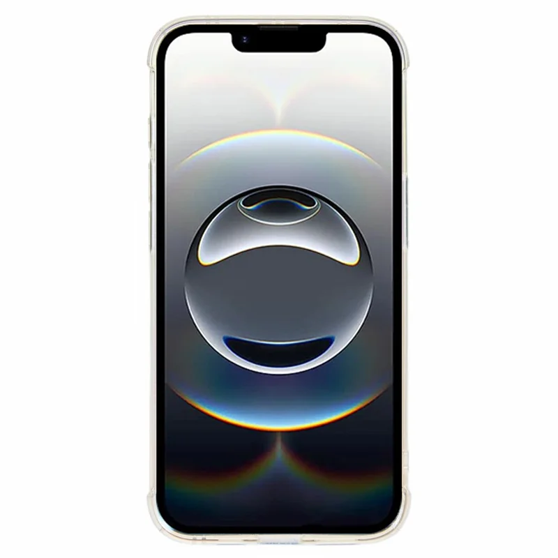 For iPhone 16e Protective Case TPU Clear Phone Cover with Gradient Paper Card