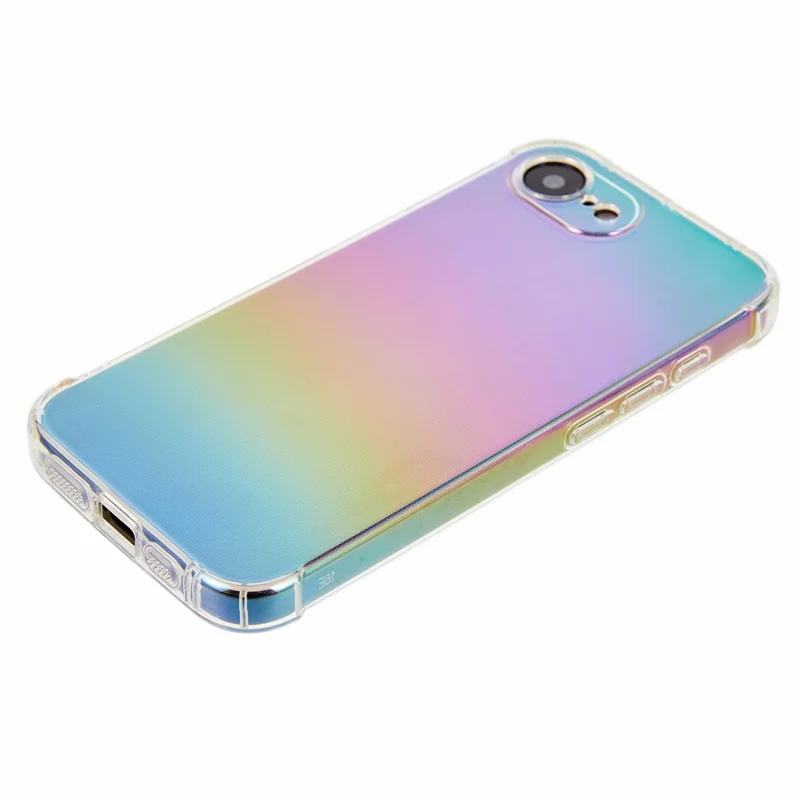 For iPhone 16e Protective Case TPU Clear Phone Cover with Gradient Paper Card